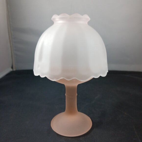Vintage Soft Pink Satin Glass Frosted Fairy Lamp - Picture 1 of 10